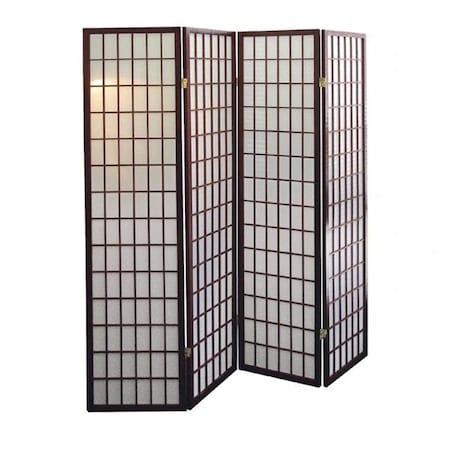 Ore International R566-4 4-Panel Room Divider - Cherry